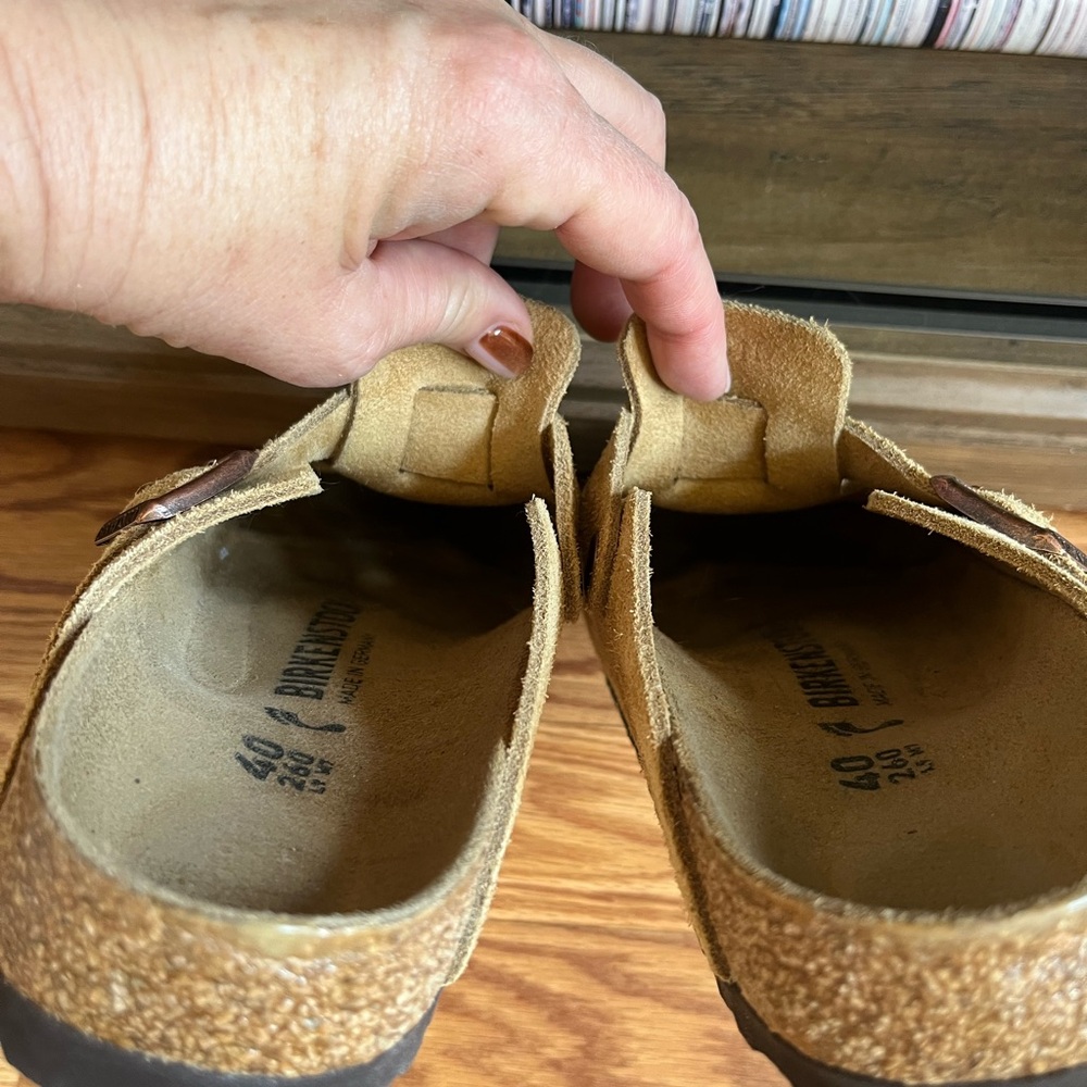 Birkenstock Boston Suede Buckle Clogs - Picture 6 of 8